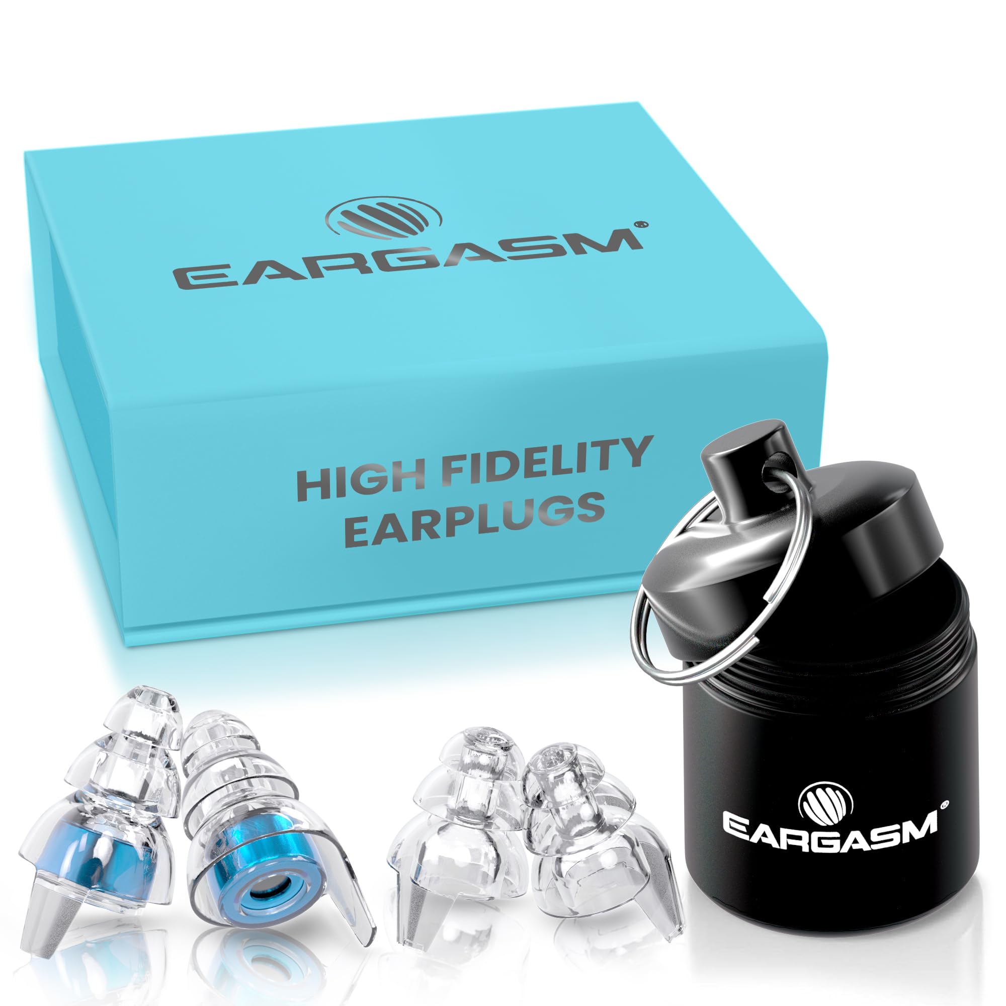 Two silicone shells in different sizes provide a secure fit