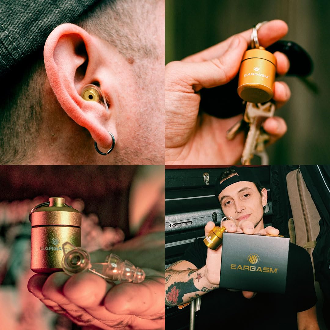Eargasm waterproof metal case protects earplugs on the go.