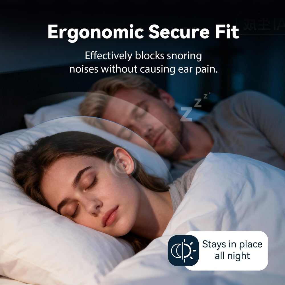 Gently inserting EARHOPE ear plug for night use to promote comfort.