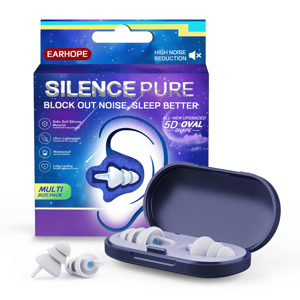 EARHOPE sleep ear plugs reduce noise with two sizes for a comfortable fit.