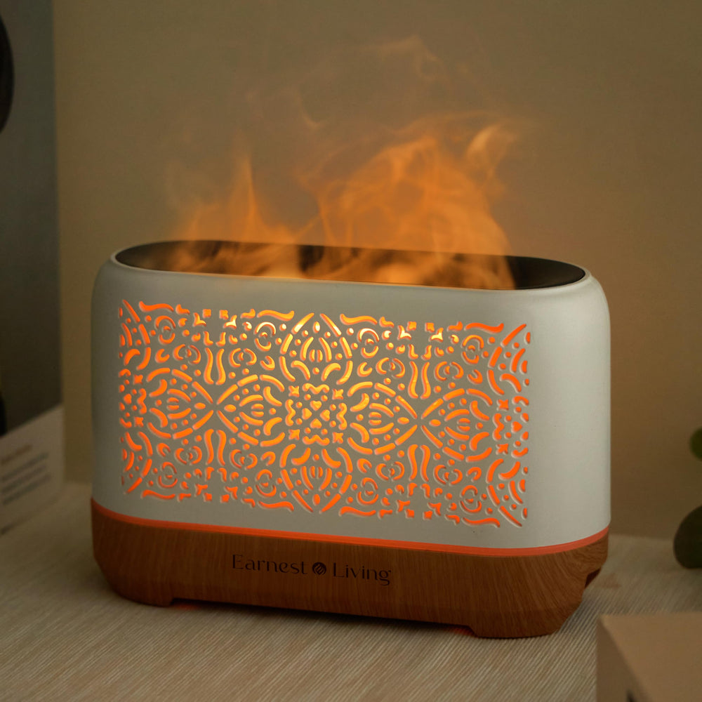 Earnest Living 200ml diffuser shows its compact capacity for aromatherapy.