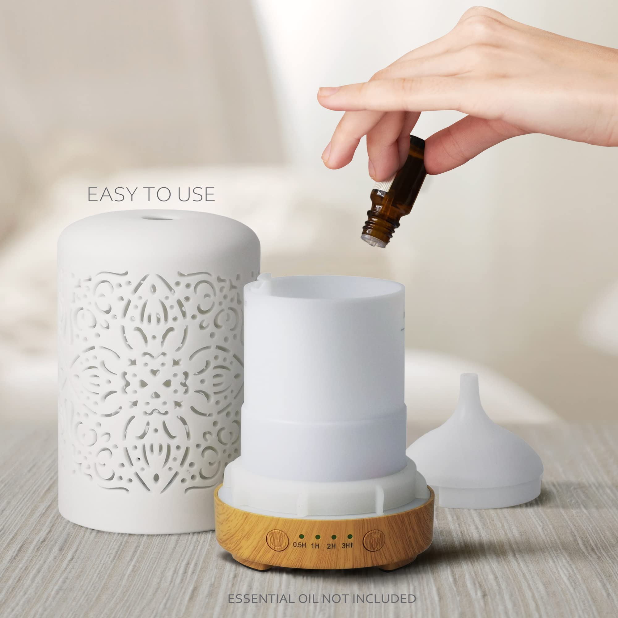 Earnest Living diffuser featuring auto-off when water runs dry for safety.