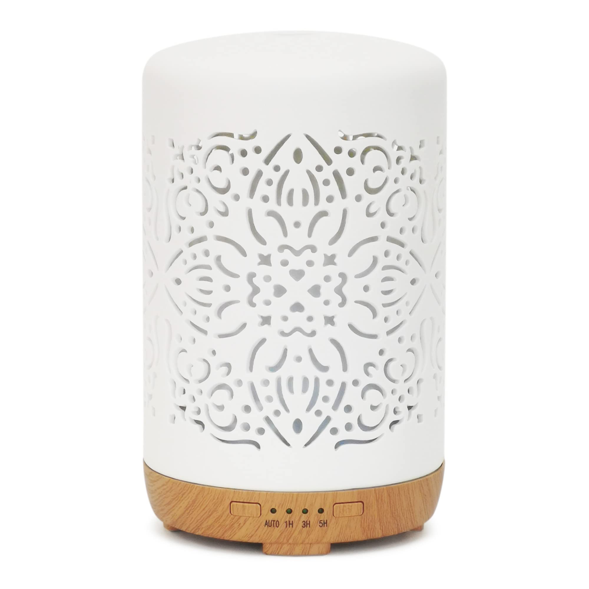 Earnest Living ceramic diffuser in white with 250 ml capacity for steady aroma diffusion.