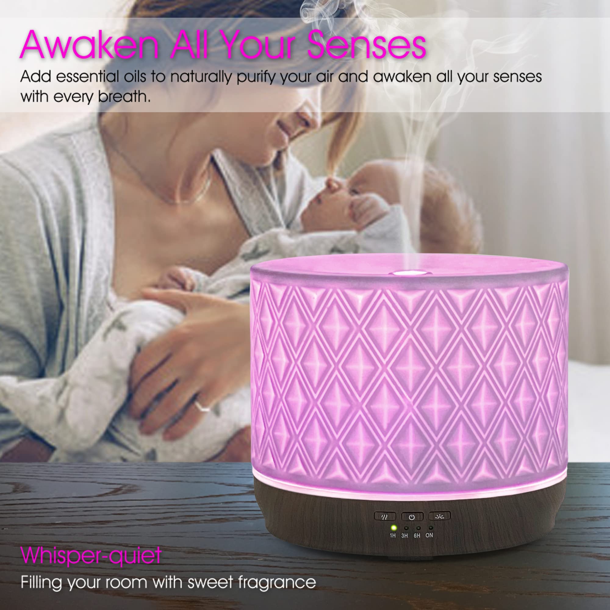 Earnest Living ultrasonic diffuser emitting cool mist