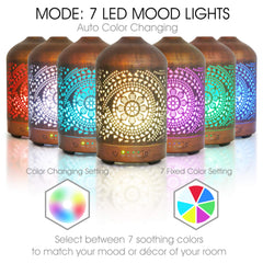 Earnest Living metal diffuser with night light enhances ambience and focus.