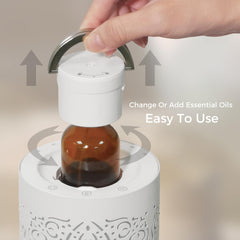 Built-in handle on Earnest Living diffuser enables easy relocation.