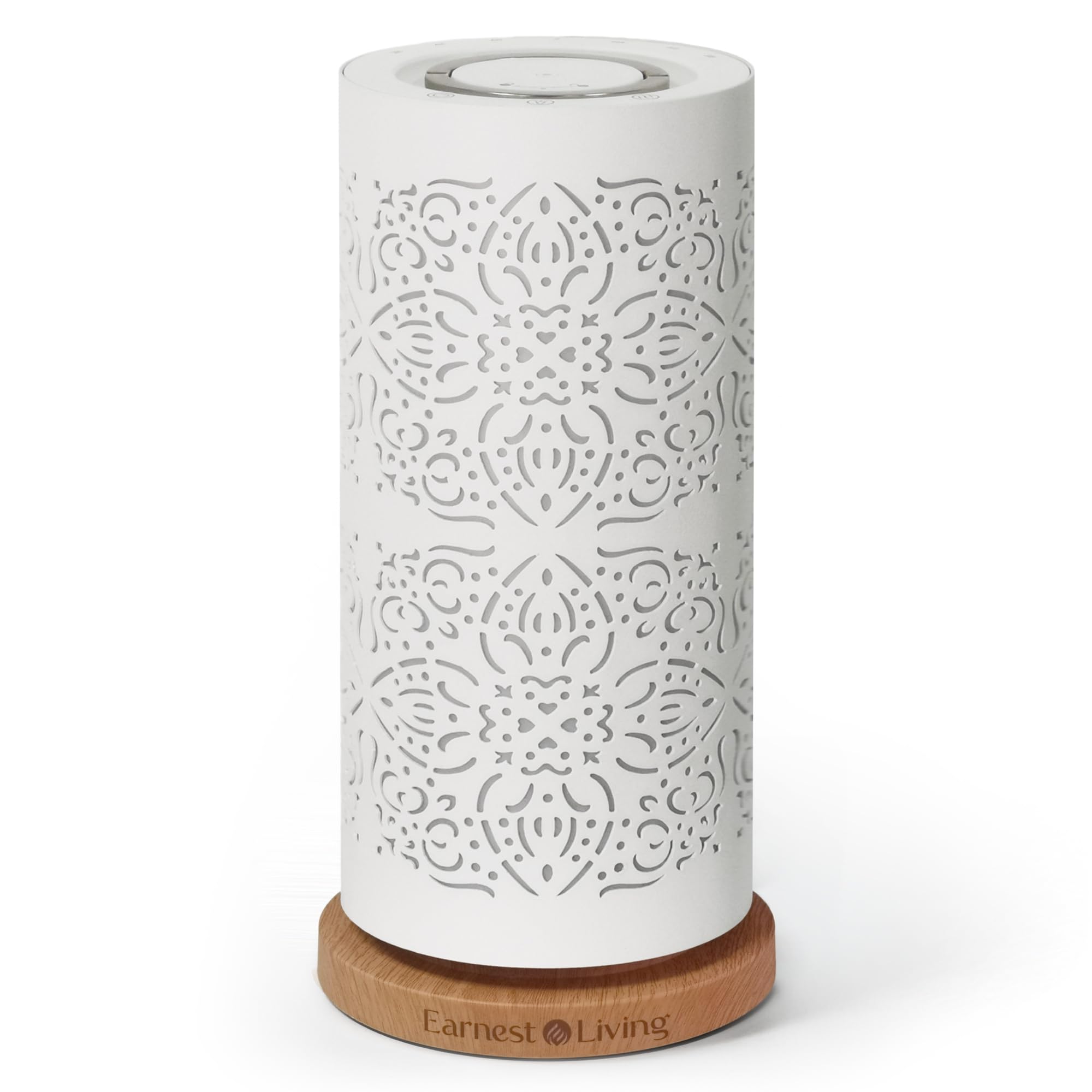 Earnest Living waterless diffuser with metal shell enhances modern interiors.