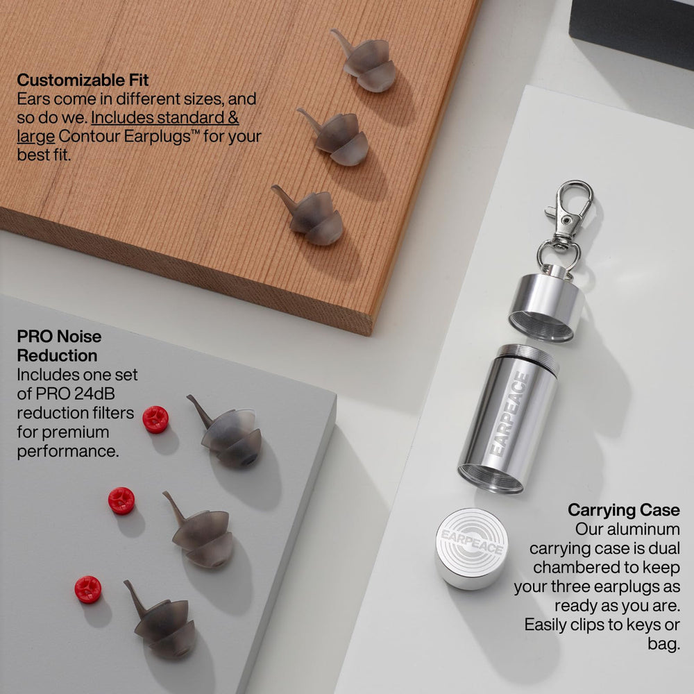 EARPEACE Moto PRO large ear plugs offer customizable comfort for different ear shapes.