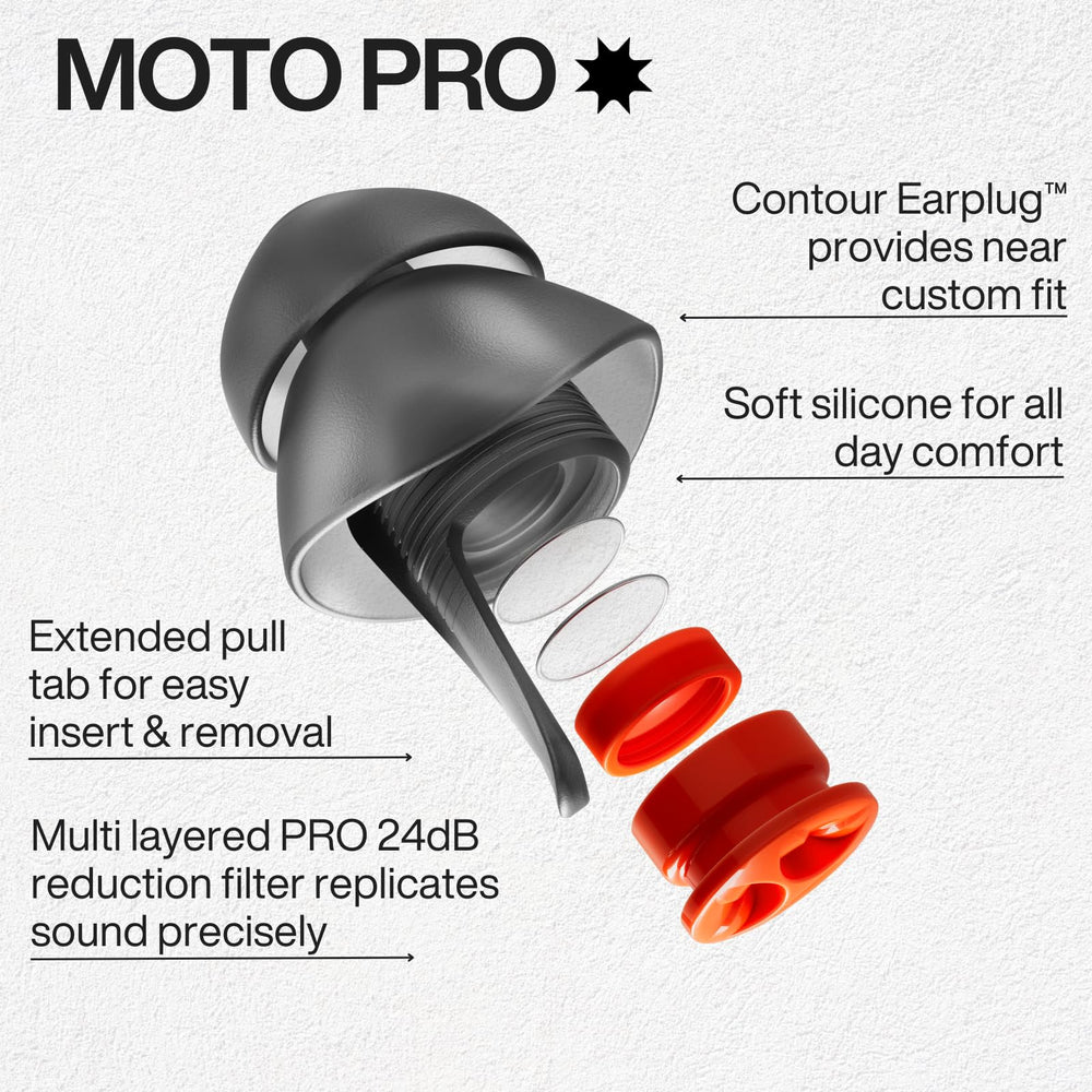 EARPEACE Moto PRO filter set ensures consistent noise reduction for quieter rides.