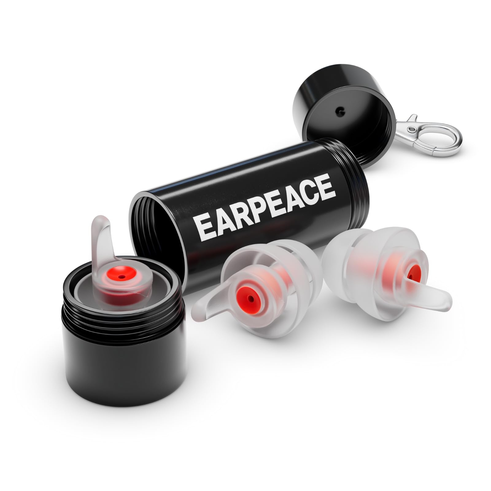 EarPeace Music ear plugs in case for portable protection at live events.