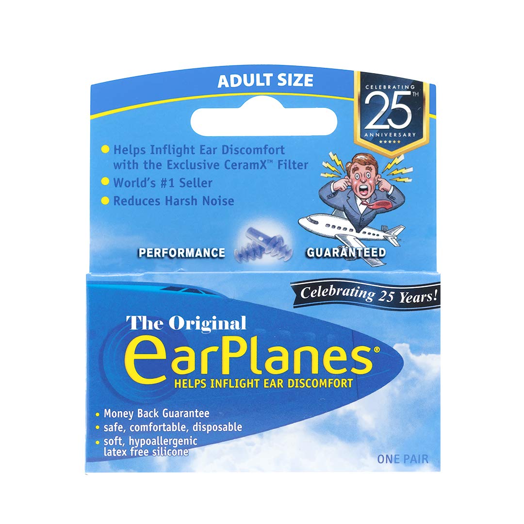 EarPlanes Original Adult earplugs in packaging for travel comfort.