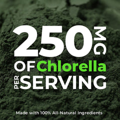 Earth Circle Organics chlorella tablets bottle back label highlighting vegan, non-GMO.