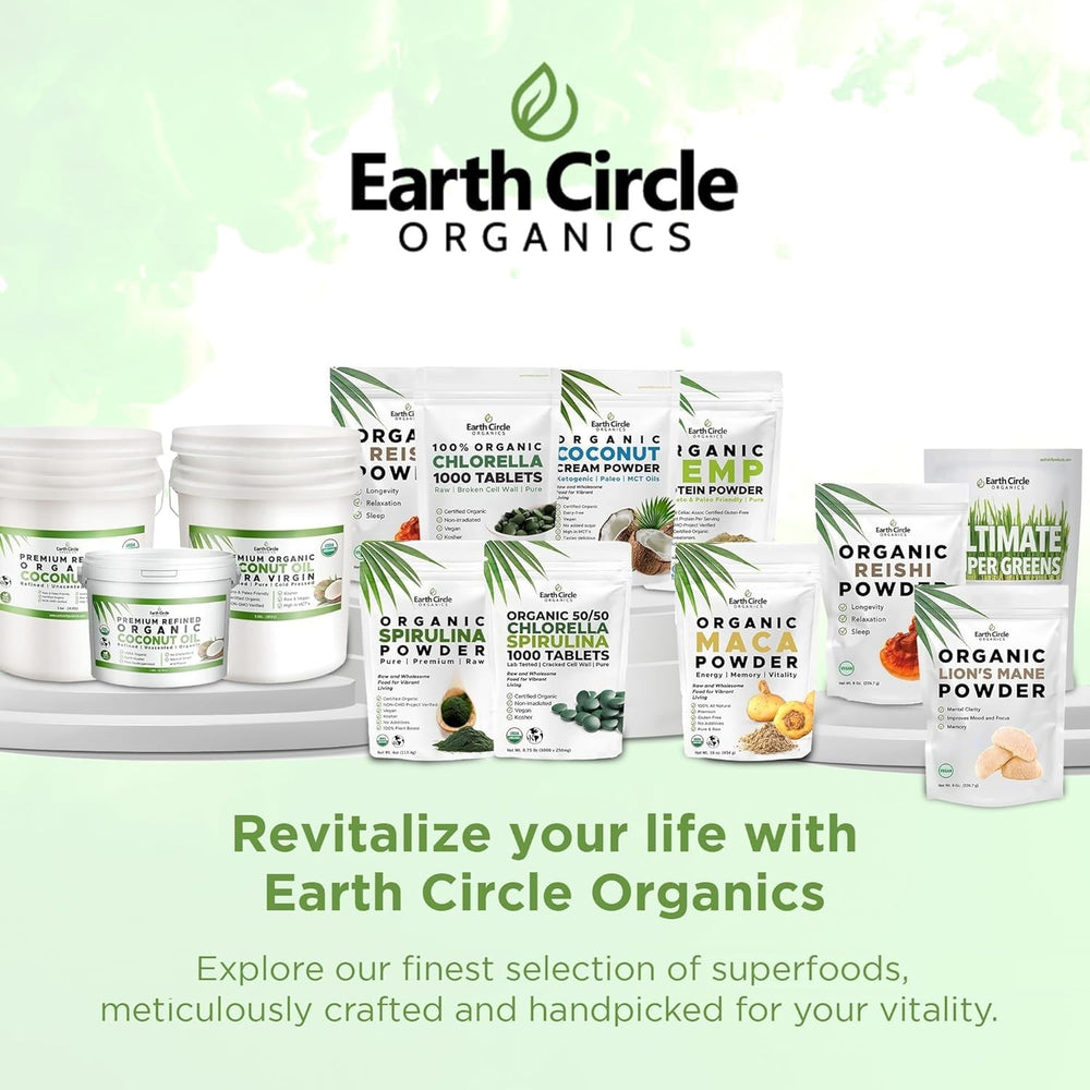 Earth Circle Organics chlorella tablets GMP tested for safety and quality.