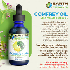 Earth Elements Organics Comfrey Body Oil texture for easy massaging and absorption.