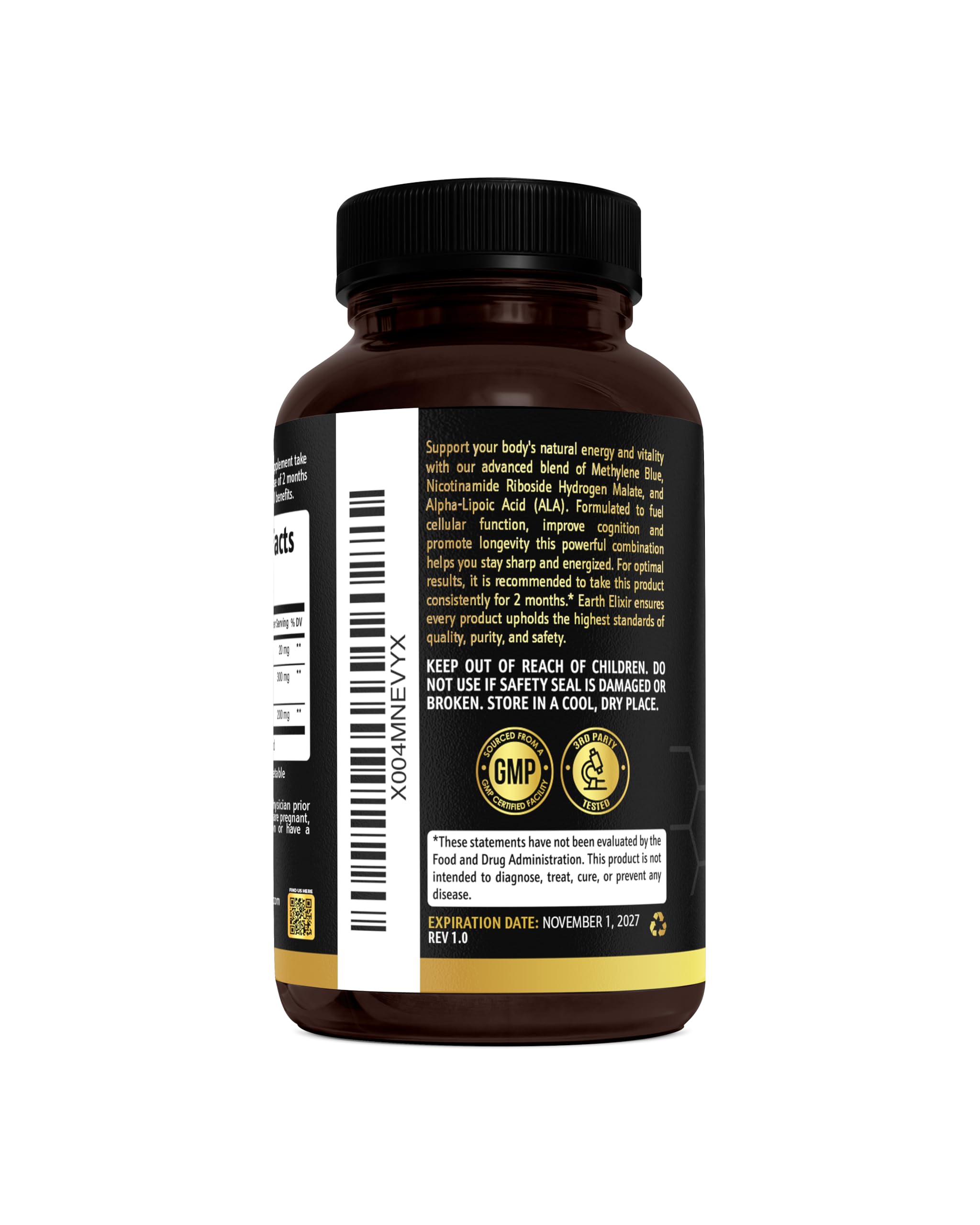 Earth Elixir 3-in-1 capsules arranged for easy daily routine.