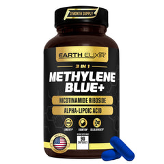 Earth Elixir 3-in-1 capsules bottle front for daily energy and focus.