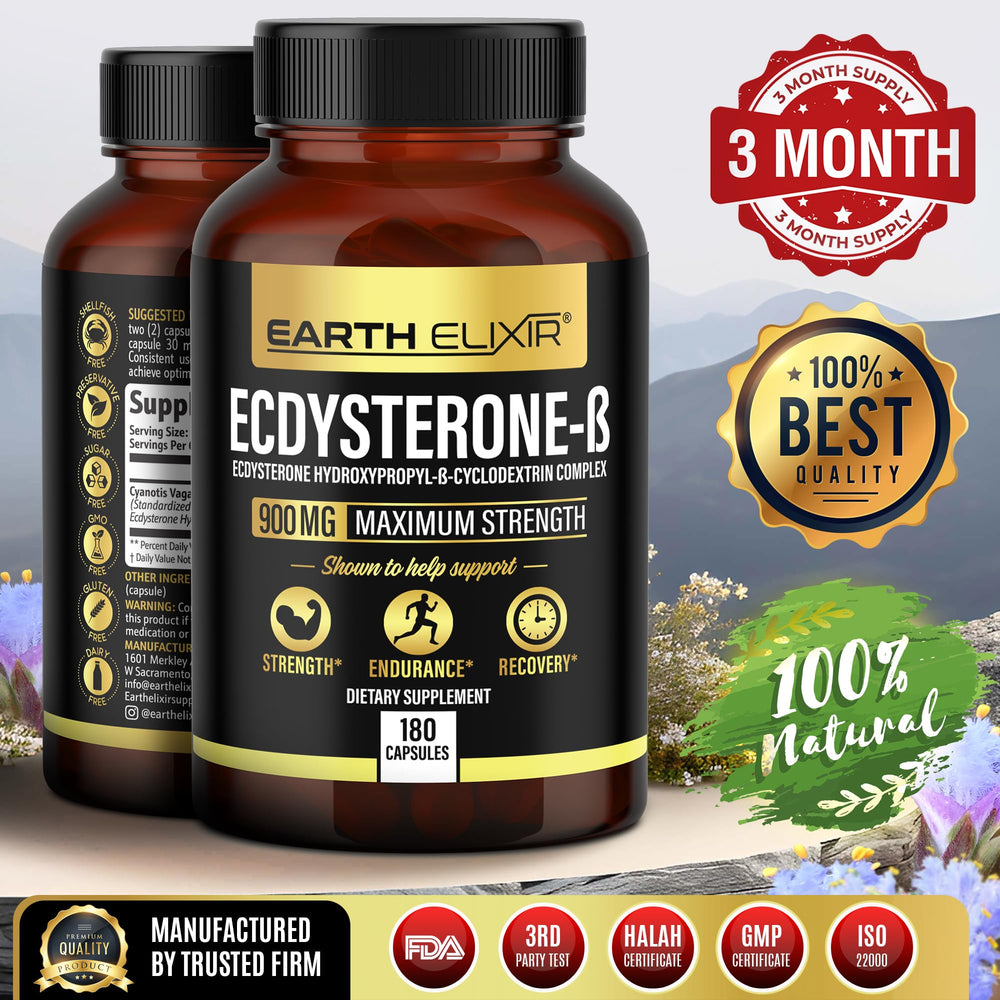 Earth Elixir 95-percent Beta Ecdysterone signaling strong potency for workouts.