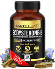 Earth Elixir Ecdysterone bottle highlighting premium formula for athletes.