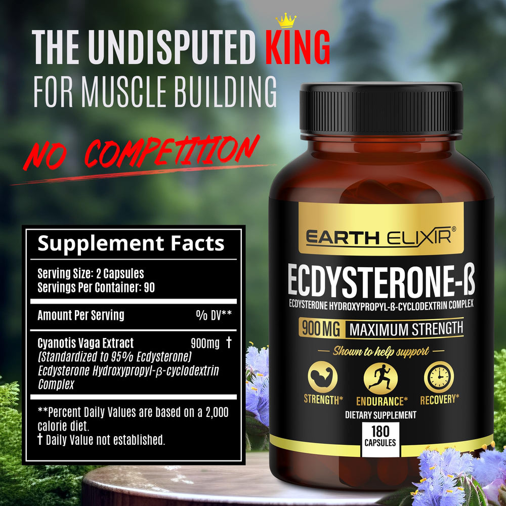 Earth Elixir Ecdysterone capsules for convenient daily training support.