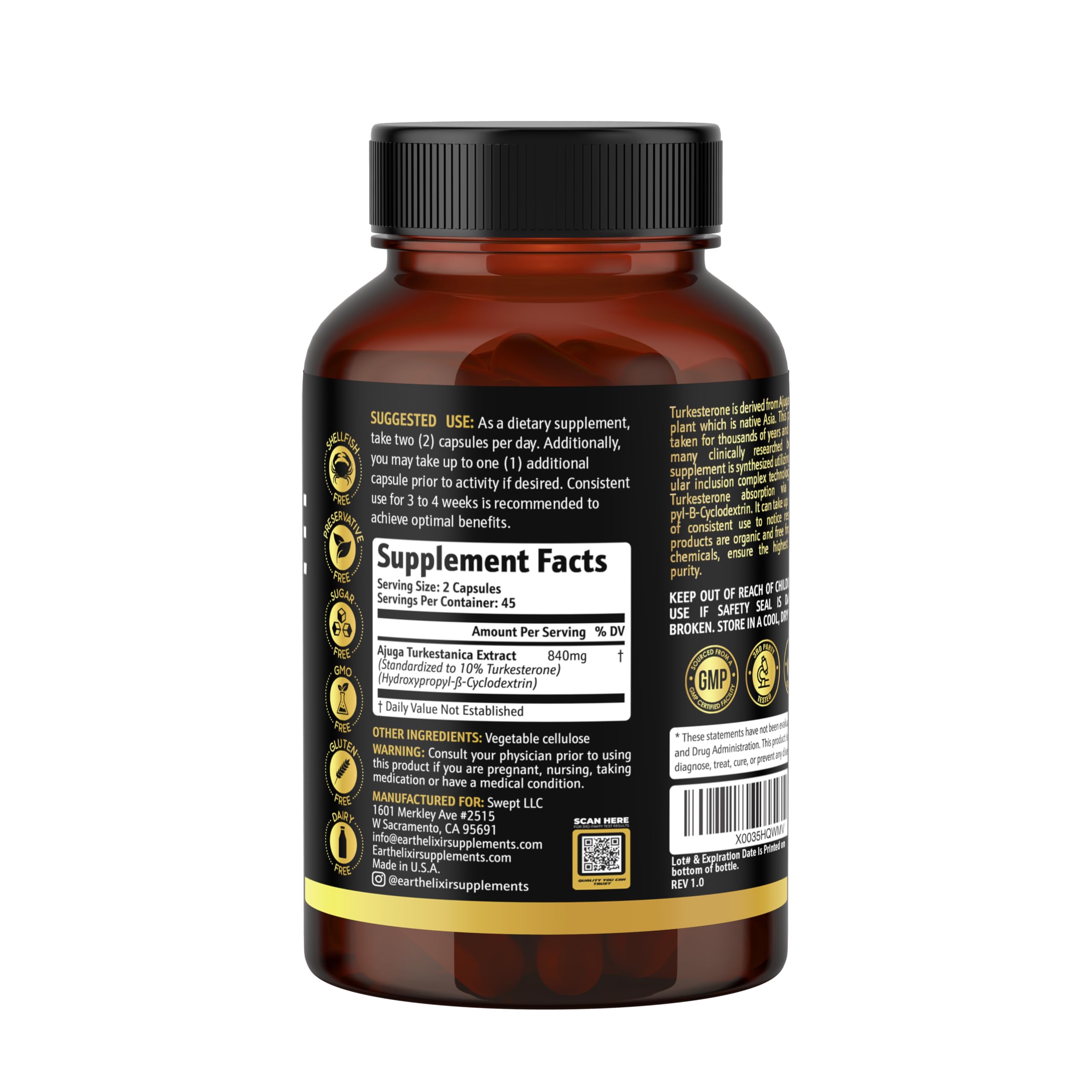 Earth Elixir third-party tested seal – independent quality verification.