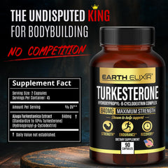 Earth Elixir Turkesterone bottle close-up – clean, single-ingredient daily use.