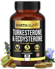 Earth Elixir Turkesterone bottle showcasing training support.