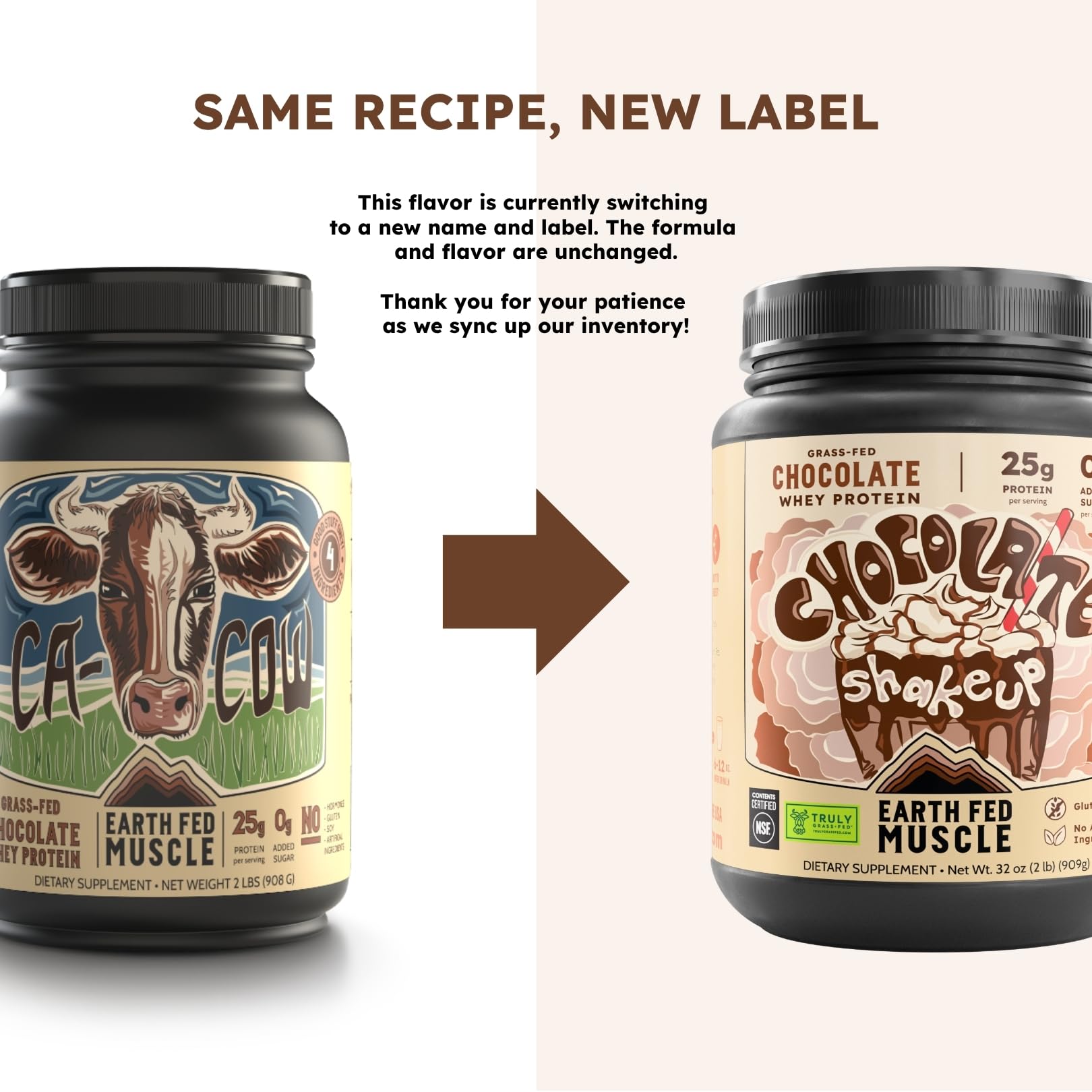 Earth Fed Muscle Shakeup shake in glass demonstrates versatile mixability and flavor