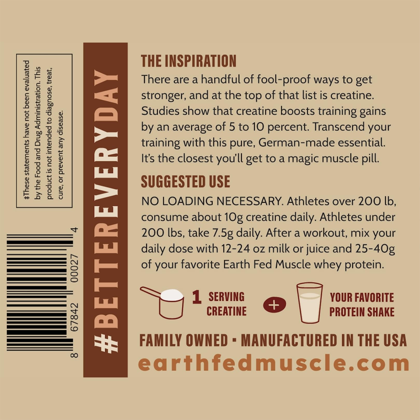 Earth Fed Muscle Transcend packaging stands up to daily use and travel.
