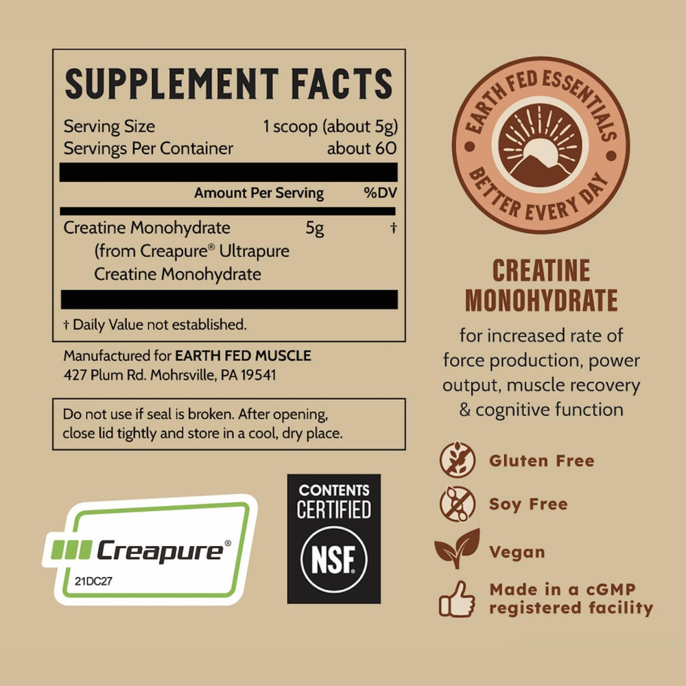 Earth Fed Muscle Transcend serving scoop ready for quick workouts and steady energy support.