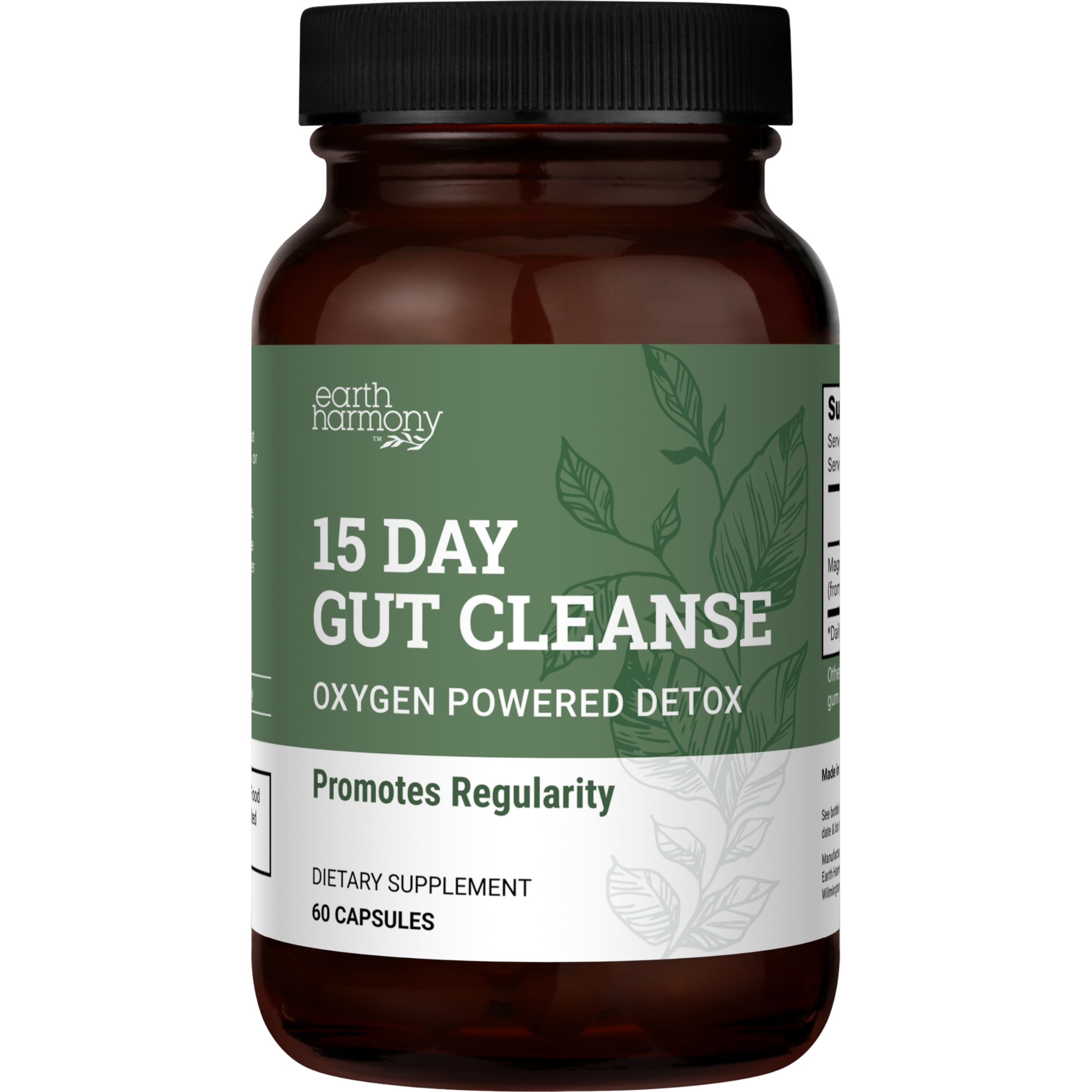 Earth Harmony Naturals 15 Day Gut Cleanse bottle with capsules supports daily wellness
