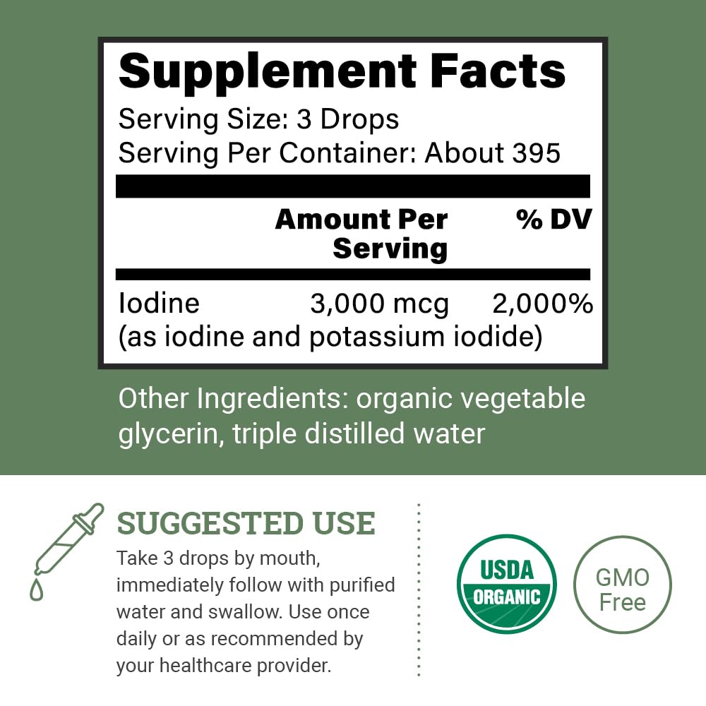 Dropper dispensing Lugol's iodine for steady dosing and wellness