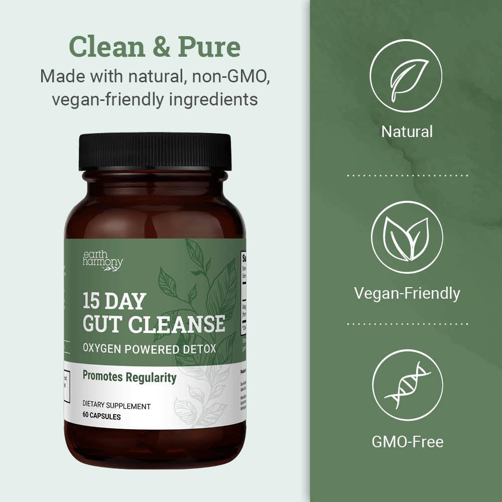 Earth Harmony Naturals open bottle reveals convenient daily capsules