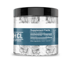 Earthborn Elements Betaine HCl jar label reveals USA-made encapsulation.