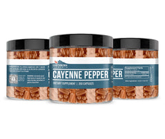 Earthborn Elements cayenne bottle view with label focus, additive-free capsules