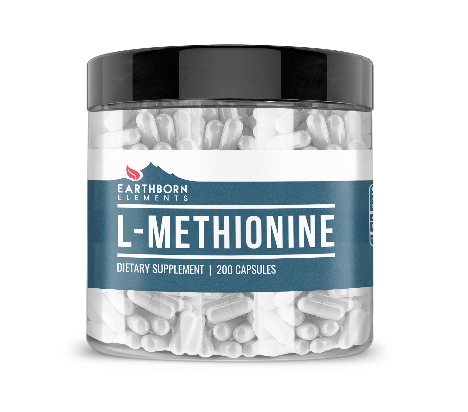 Earthborn Elements L-Methionine bottle front showing additive-free supplement