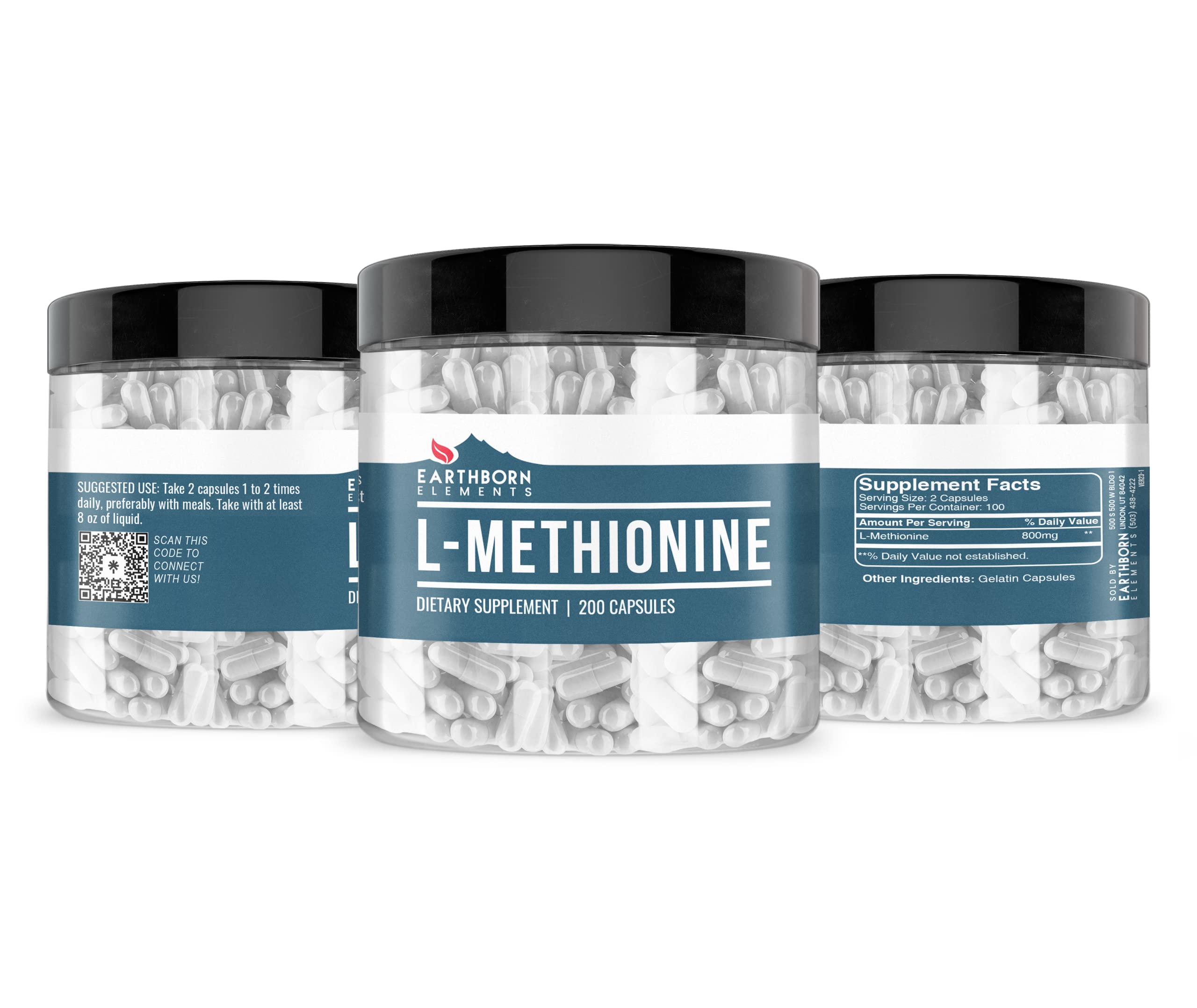 Earthborn Elements L-Methionine bottle pour for easy daily use