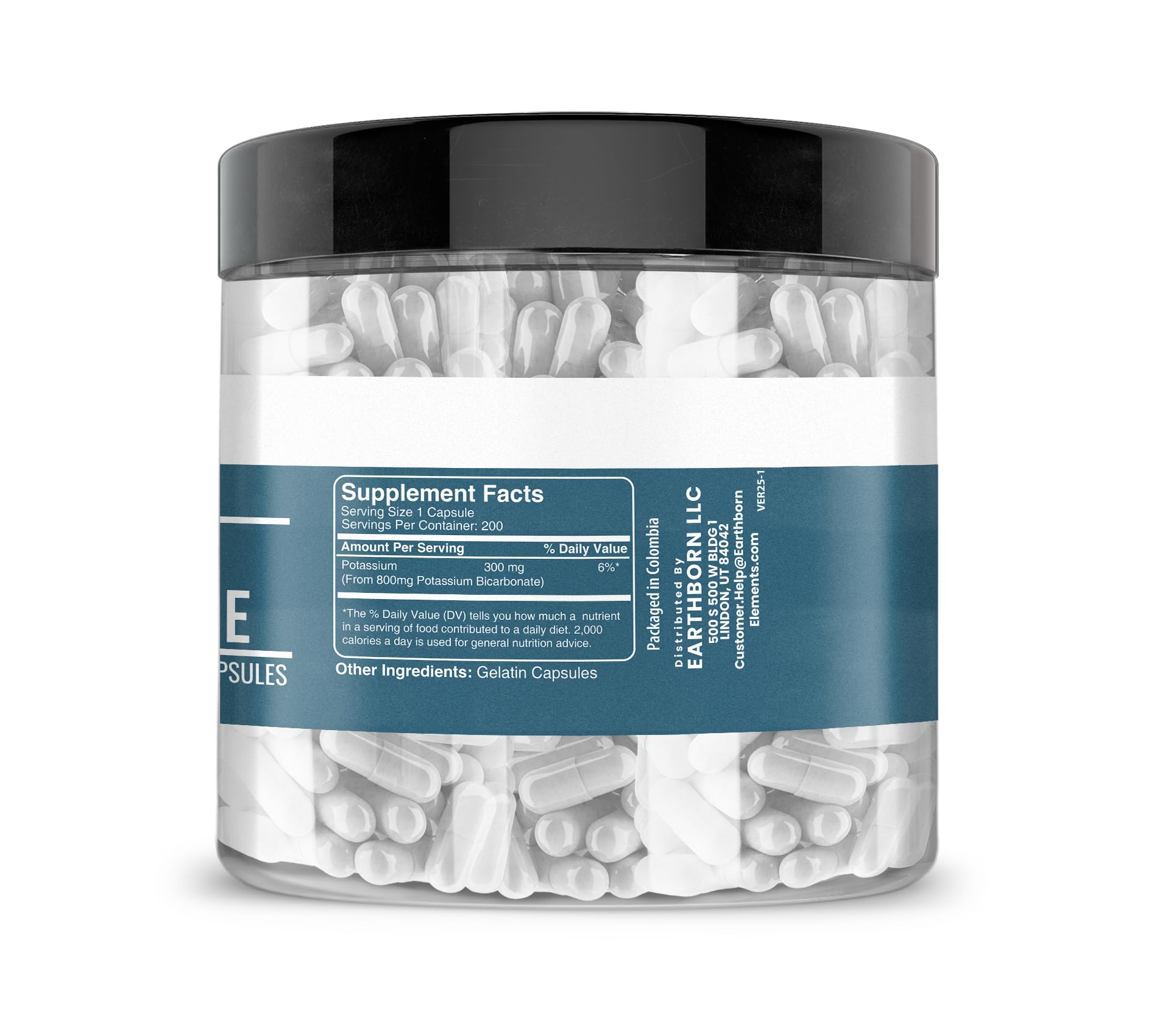 Label detail highlights pure, undiluted Earthborn Elements potassium bicarbonate