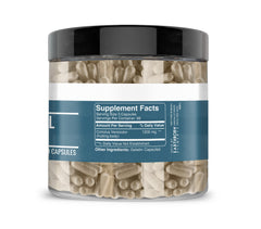 Earthborn Elements Turkey Tail capsules being poured for convenient daily use.
