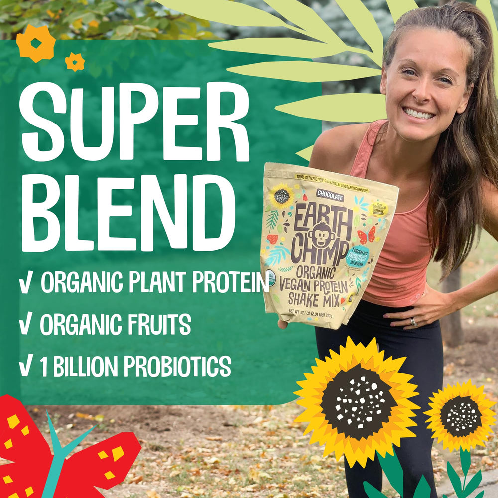 EarthChimp gluten-free vegan protein powder chocolate suits sensitive diets