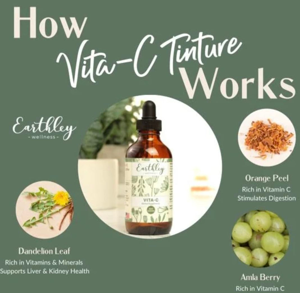 Earthley Vita-C amla berries tincture highlighting natural source amla for vitamin C.