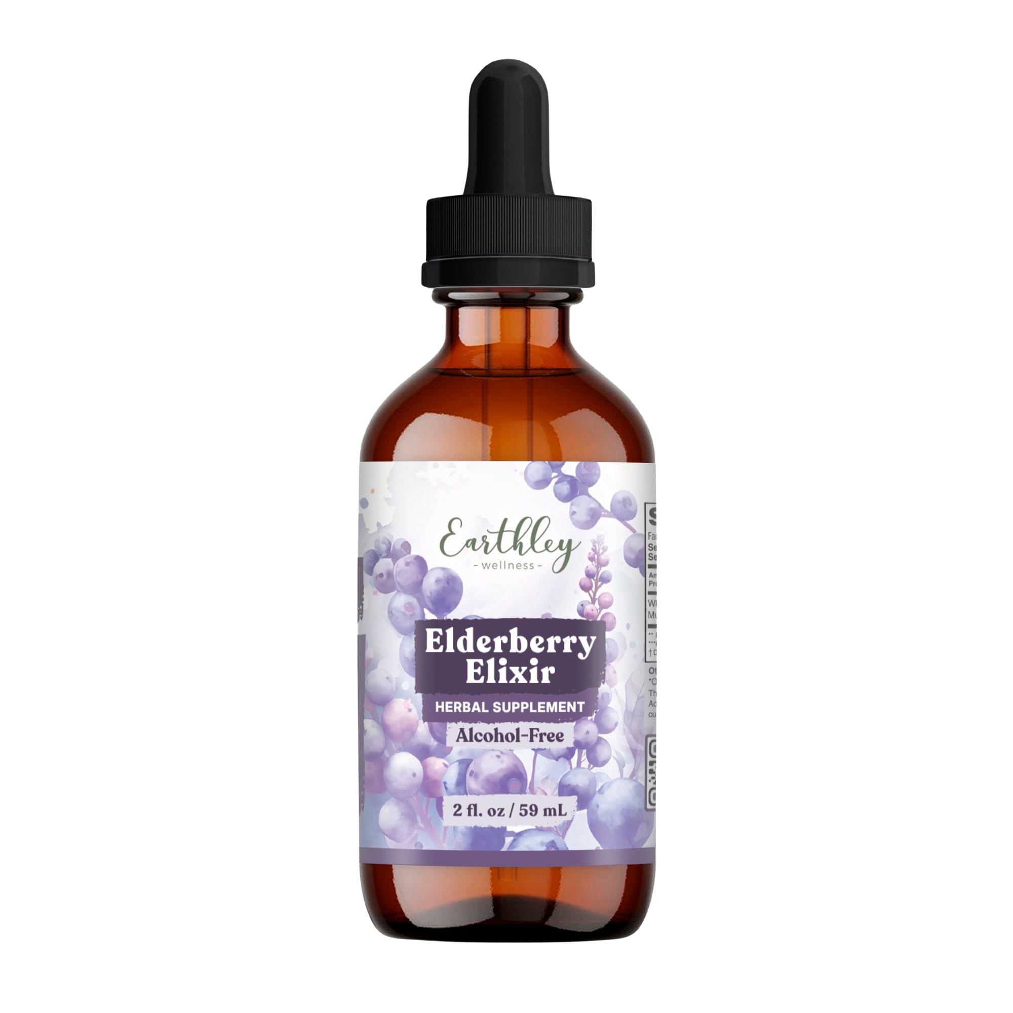 Earthley Wellness Elderberry Elixir Drops bottle for daily immune support.