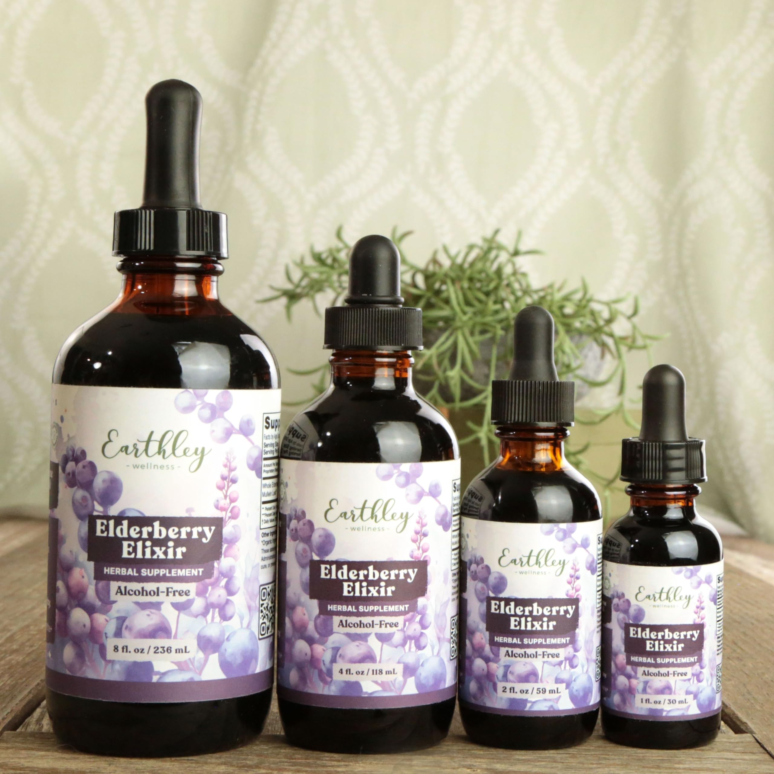 Earthley Wellness Elderberry Elixir Drops cloves add warm spice for daily routine.