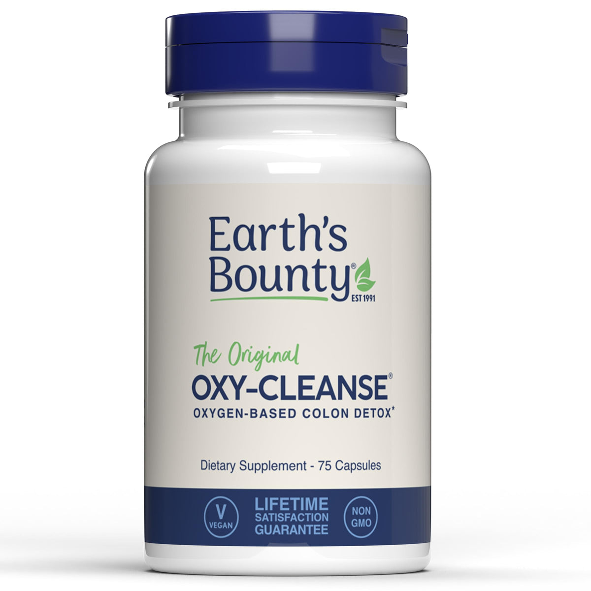 Earth's Bounty Oxy-Cleanse bottle for daily digestive support and gentle cleansing.