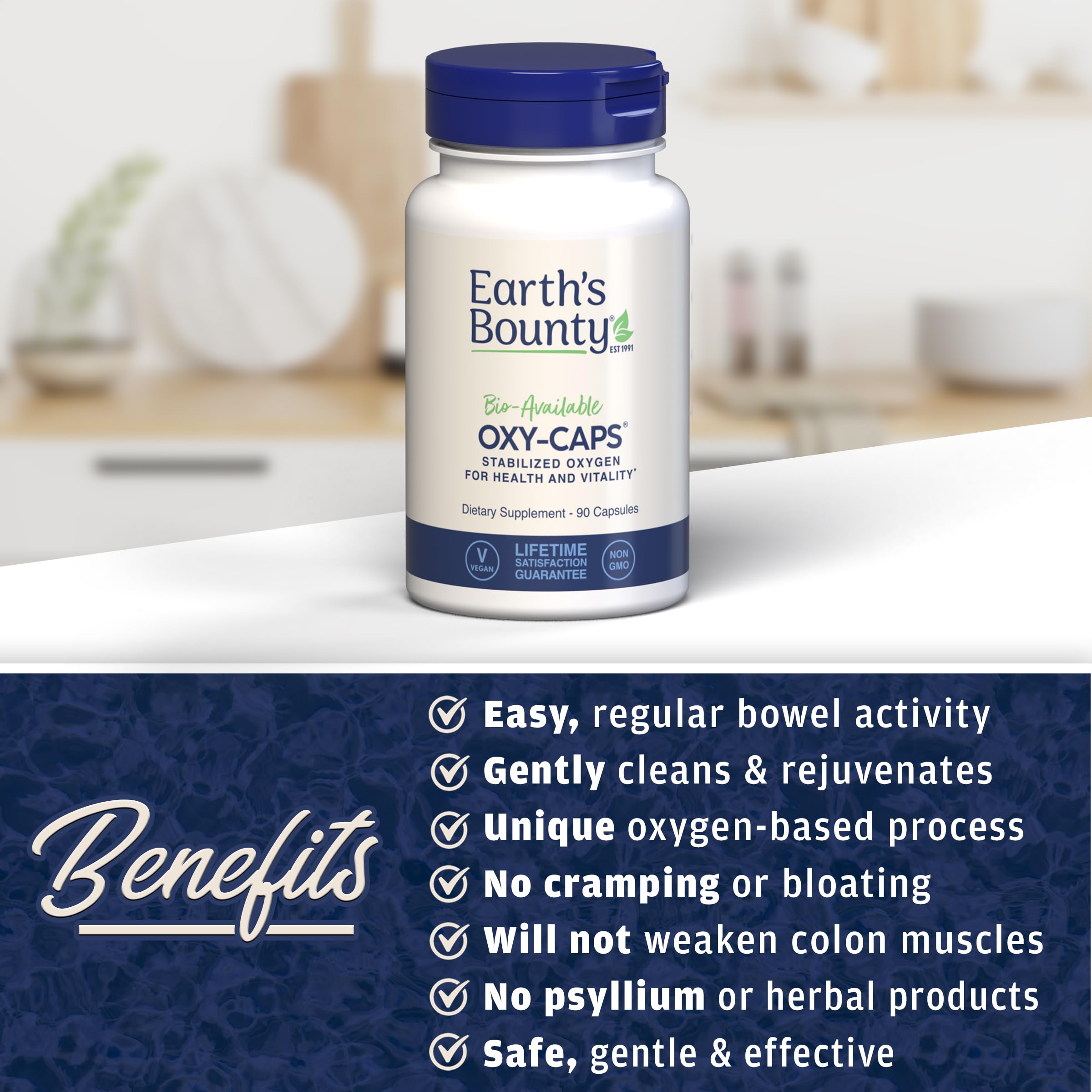 Earth's Bounty Oxy-Cleanse ingredient list for clear transparency and easy dietary integration.