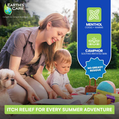 Earth's Care Anti Itch Lotion pump-top for quick, mess-free application.