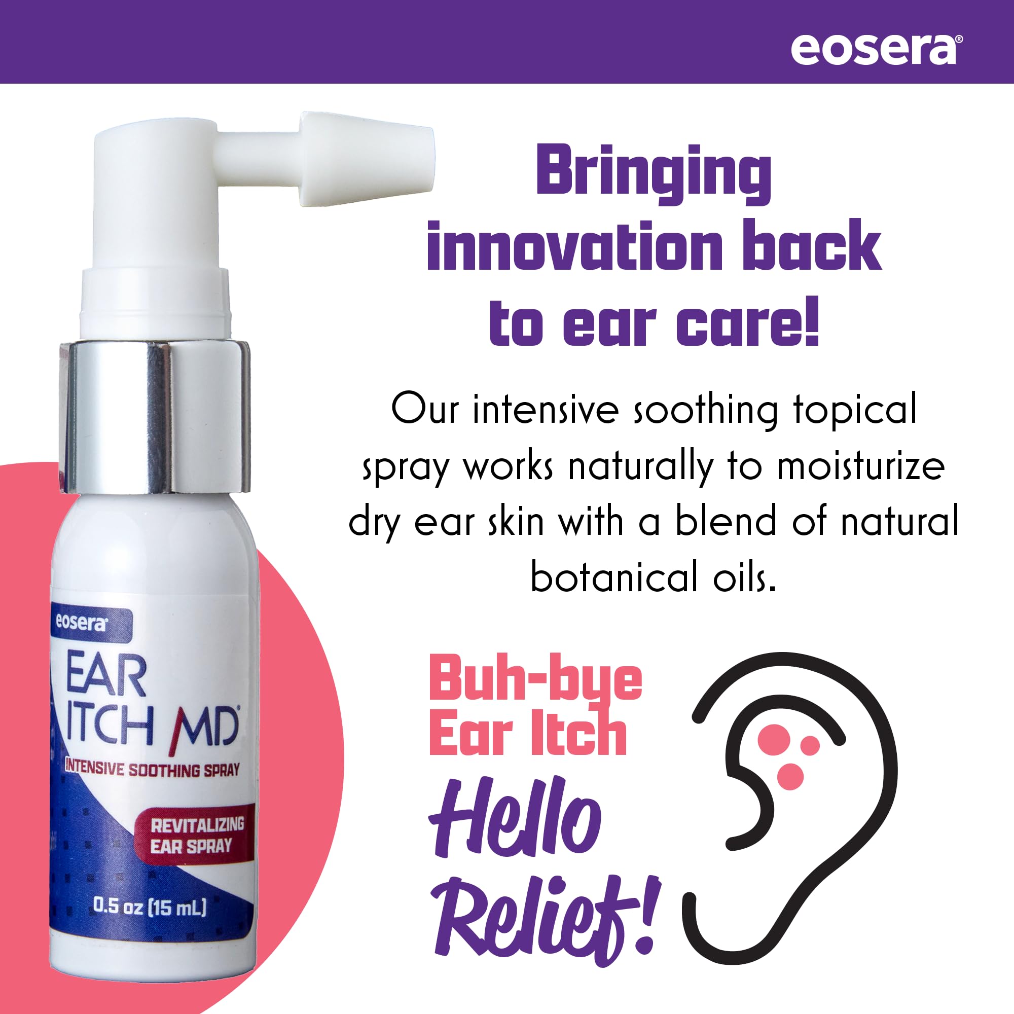 Earwax MD eosera Ear Itch MD packaging box shown for product details
