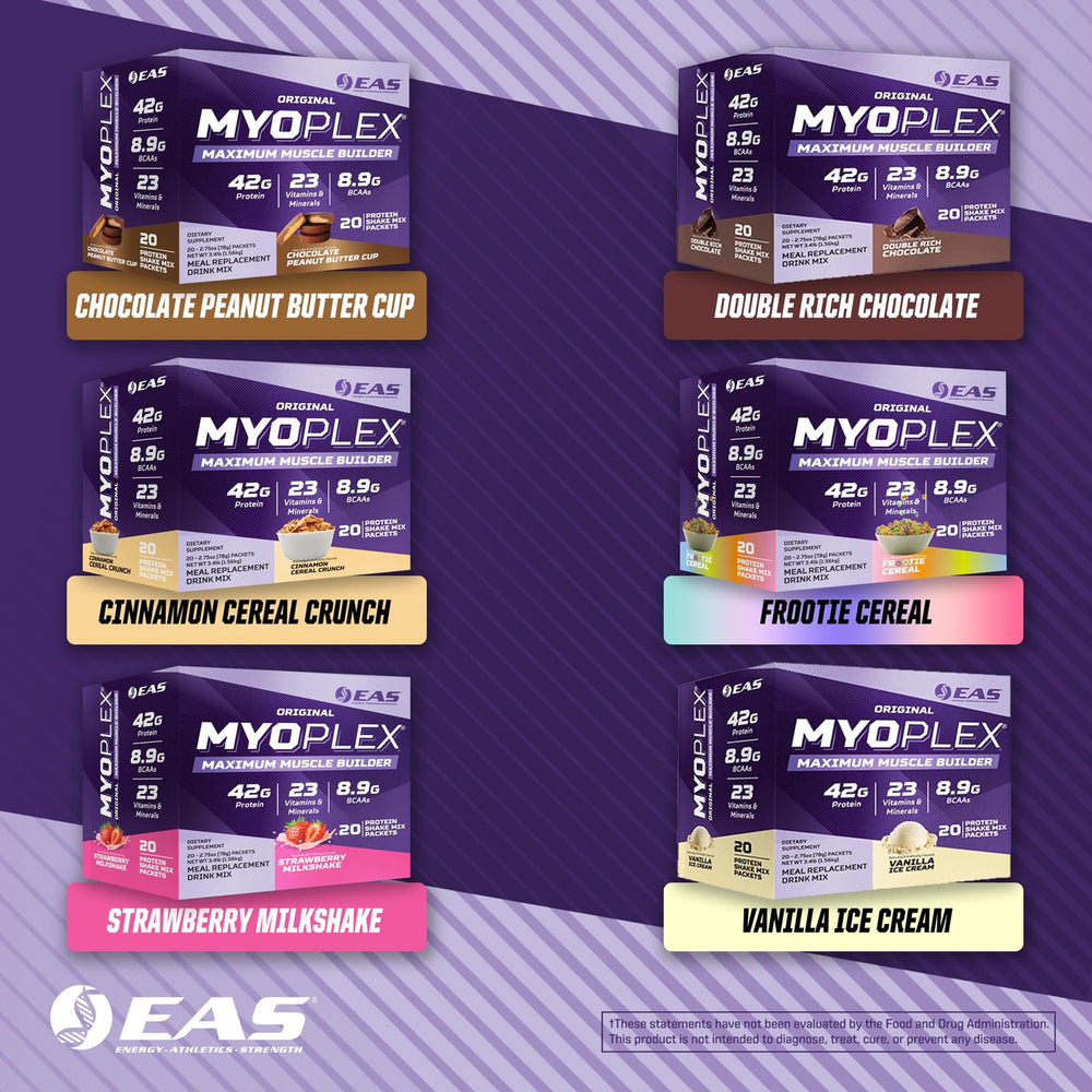 Unopened tub of EAS Myoplex Chocolate Peanut Butter Cup offers premium nutrition