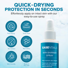 EASEntials silicone-based skin prep spray protects sensitive skin during adhesives.
