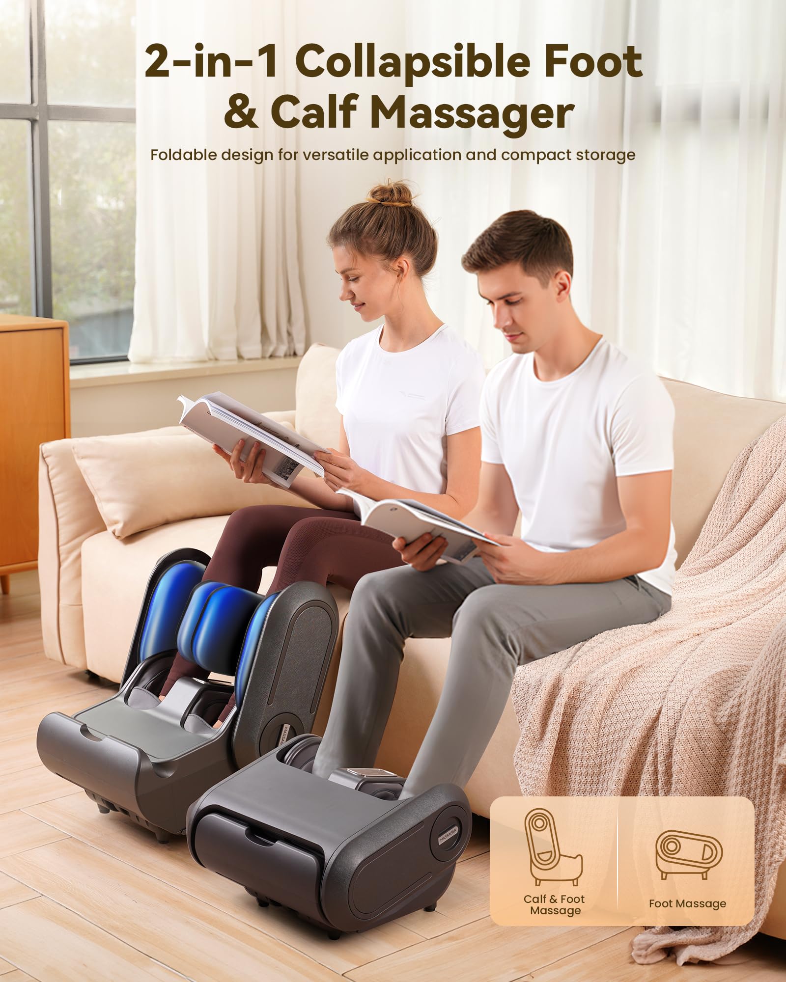 EaseZen Foot and Calf Massage with heat provides full-foot warmth for comfort