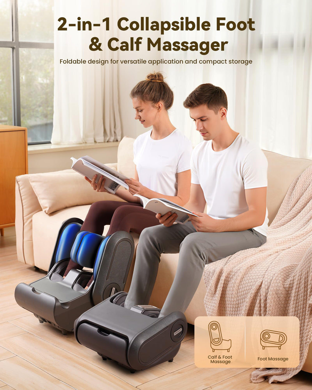 EaseZen Foot and Calf Massage with heat provides full-foot warmth for comfort
